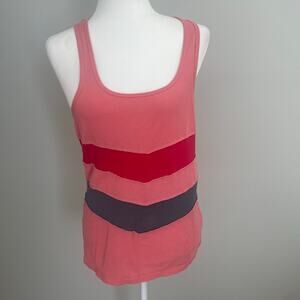 Free People Women's  Vintage Coral Ribbed Tank Top Size Large Stretchy